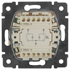 Выключатель 2-х клавишный, слоновая кость с подсветкой VALENA (индивидуальная упаковка) (695630)