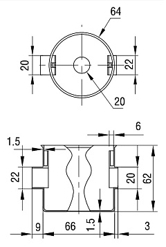 Коробка установочная для скрытой проводки Тусо RUVinil (IP30) 10190С, СП 60х62 мм