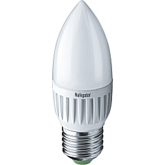 Лампа светодиодная Navigator 94 481 NLL-P-C37-5-230-2.7K-E27-FR, свеча, 5 Вт, 375lm, 2700К