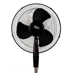 Вентилятор напольный Oasis, подсветка, черный, 3 скорости, d 350 мм, h 125 см