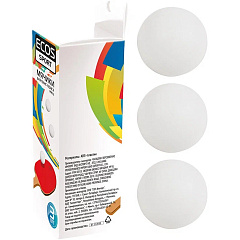 Мячики для пинг-понга Ecos, PPB-3, картонная коробка, 3 шт