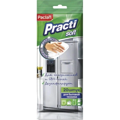 Влажные салфетки Paclan, для холодильников и СВЧ, 20 шт