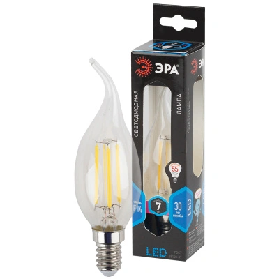 Лампа светодиодная нитевидная Эра F-LED свеча на ветру BXS-7W-840-E14 730lm 4000К, Б0027945