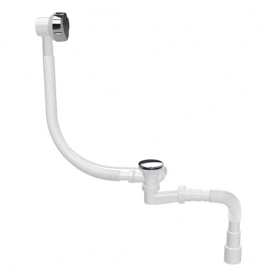 Сифон для ванны автоматический Nova, выпуск 70 мм, пластиковая хром рукоятка, выход 1 1/2, Ø40/50