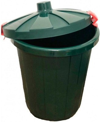 Бак круглый 105 л (темно-зеленый), пластиковый, с крышкой