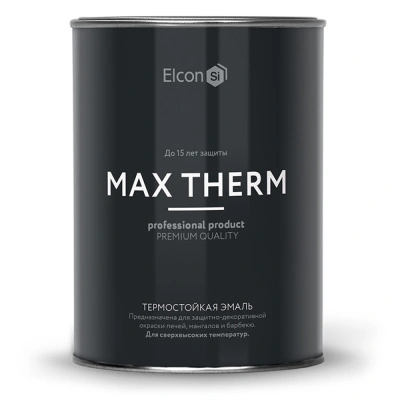 Эмаль термостойкая (1000°C) Elcon Max Therm 11607329, черная, 0,8 кг