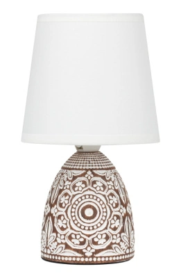 Настольная лампа Rivoli Debora D7045-501, 1хЕ14, 40 Вт, керамика, коричневая с абажуром