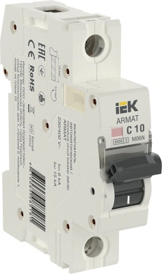 Автоматический выключатель IEK ARMAT M06N, 1P (C; 10А; 6kA), AR-M06N-1-C010