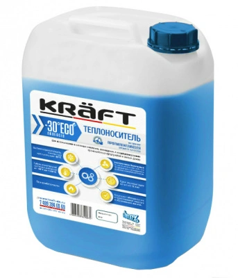 Теплоноситель Kraft -30°C ECO на основе пропиленгликоля, 10 кг