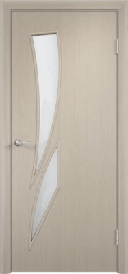 Дверь межкомнатная Верда (Verda) С-2 (Ф), сатинато, беленый дуб айс, 2000х450 мм