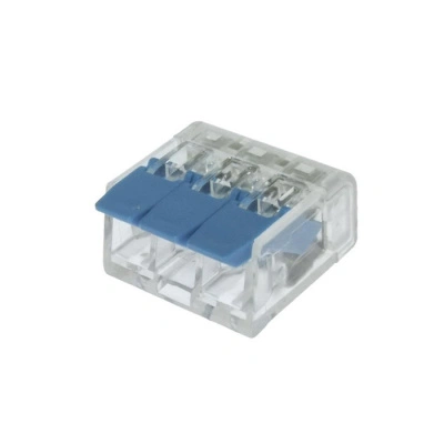 Клемма зажимная соединительная безвинтовая на 3 провода PCT-413 blue RUICHI, 5 шт в упаковке