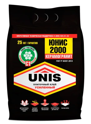 Клей плиточный Unis 2000, 5 кг