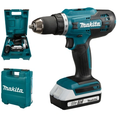 Аккумуляторная дрель-шуруповерт Makita DF488DWE, 18 В (1,5 Ач)