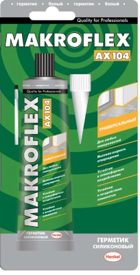 Герметик MAKROFLEX АХ104 силиконовый белый универсальный 85 мл Henkel
