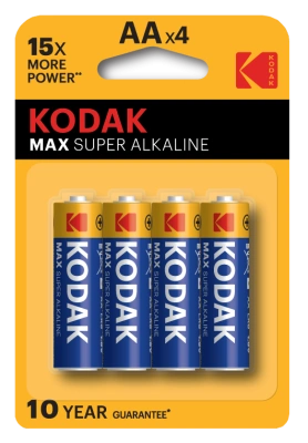 Батарейка щелочная Kodak Max Super Alkaline LR6-4BL / АА, 1,5V (4 шт)