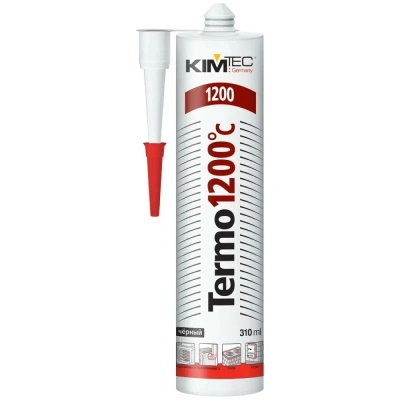 Герметик силиконовый KimTek, Thermo 1200C, термостойкий, черный, 310 мл