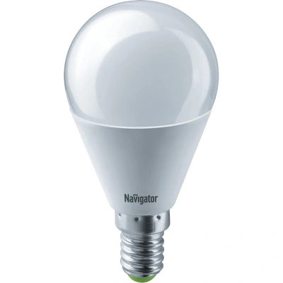 Лампа светодиодная Navigator NLL-G45-8.5-230-4K-E14, шар, 8,5 Вт, 680lm, 4000К